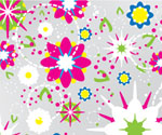 Abstract flowers design vector card
